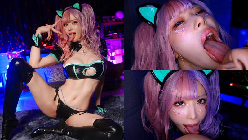 爆乳舌長コスプレイヤーのねっとりナメクジ淫語責め 15