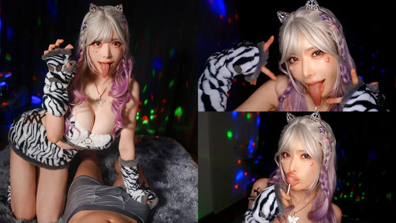 爆乳舌長コスプレイヤーのねっとりナメクジ淫語責め 2